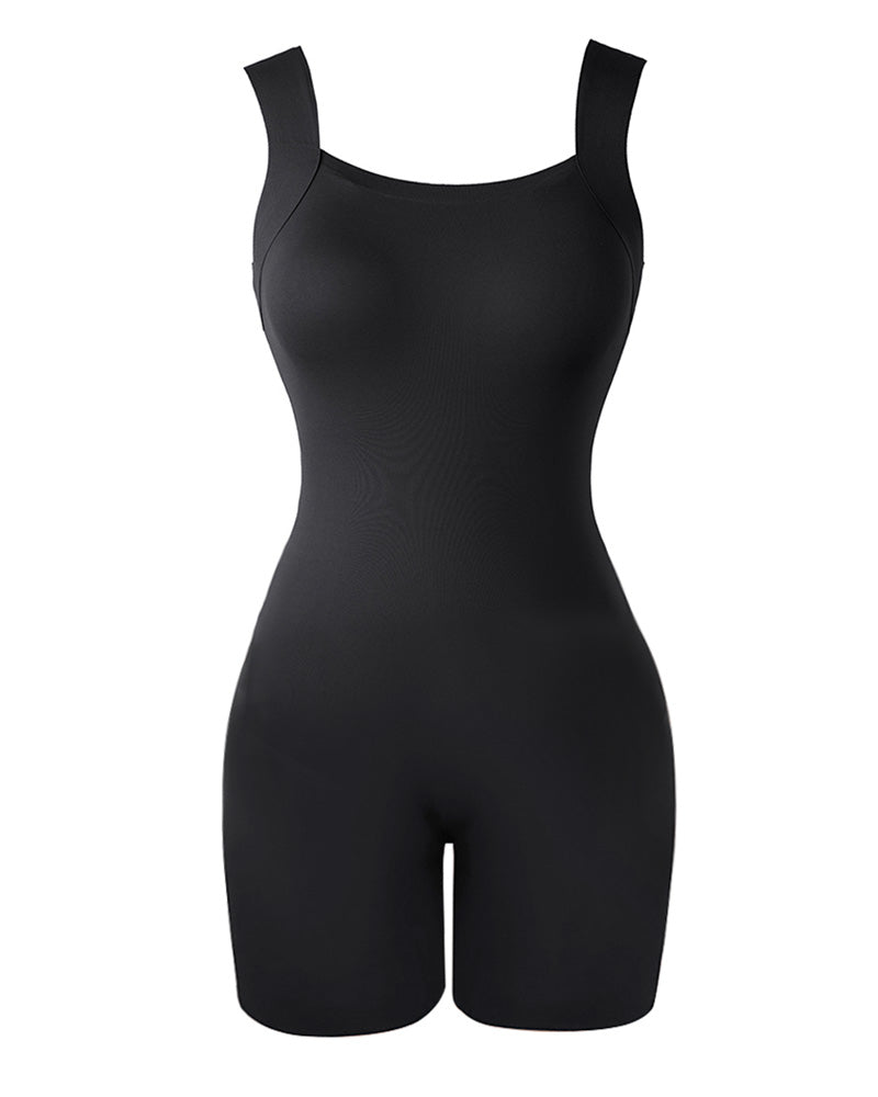 Seamless Square Neck Sleeveless Tank Top Tummy Control Bodysuit Romper