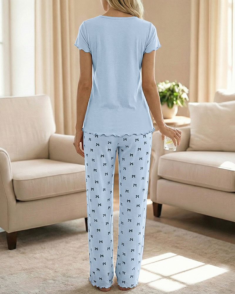 CHICME ESSENCE Womens Pajama Sets 2 Piece Loose Pants Pj Set