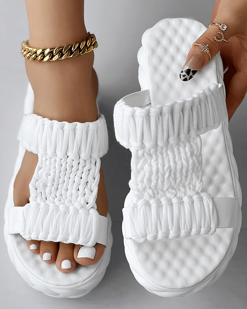 Braided Hollow Out Slippers Summer Sandals
