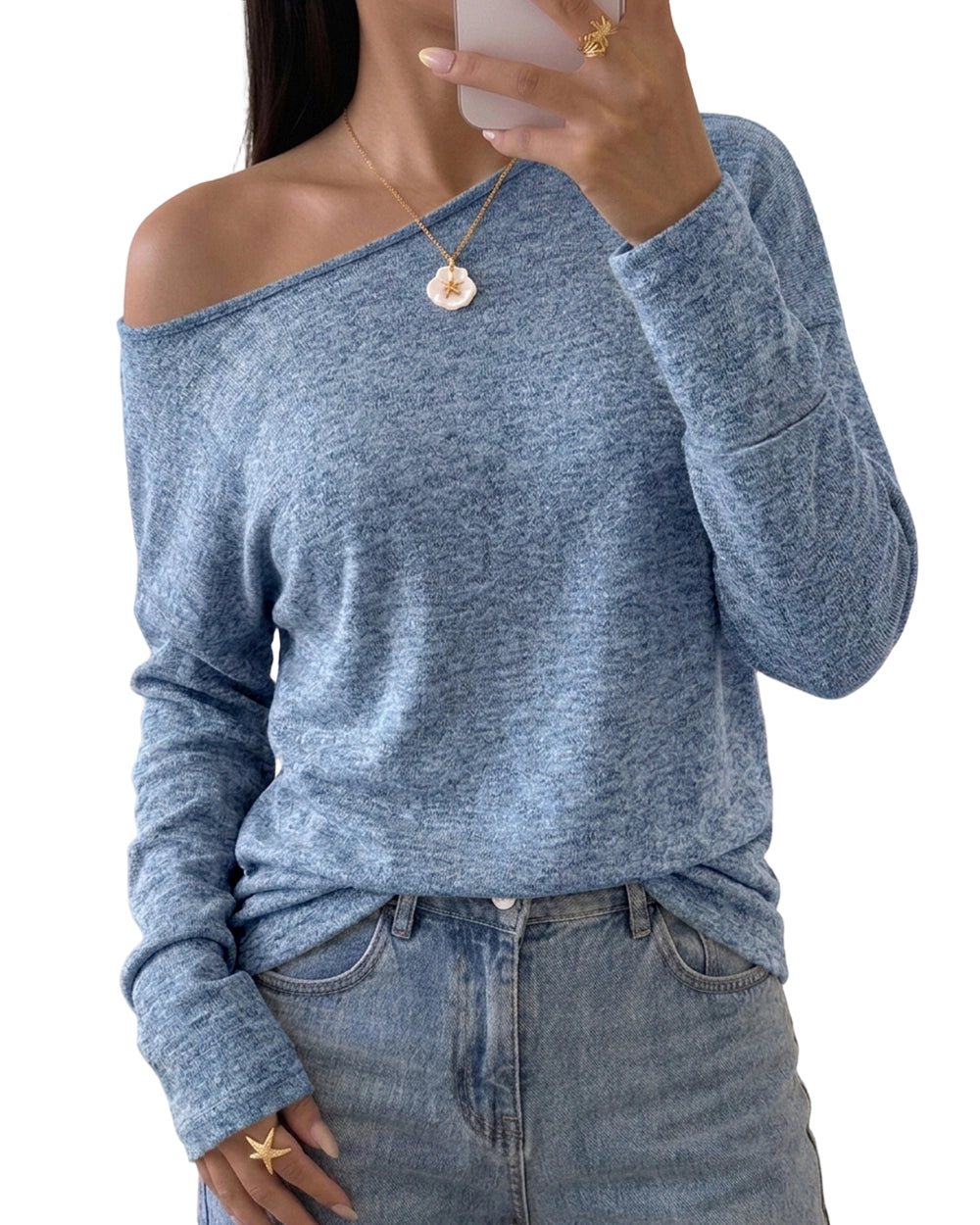 CHICME ESSENCE Couture Women's Casual Batwing Long Sleeve Knit Top