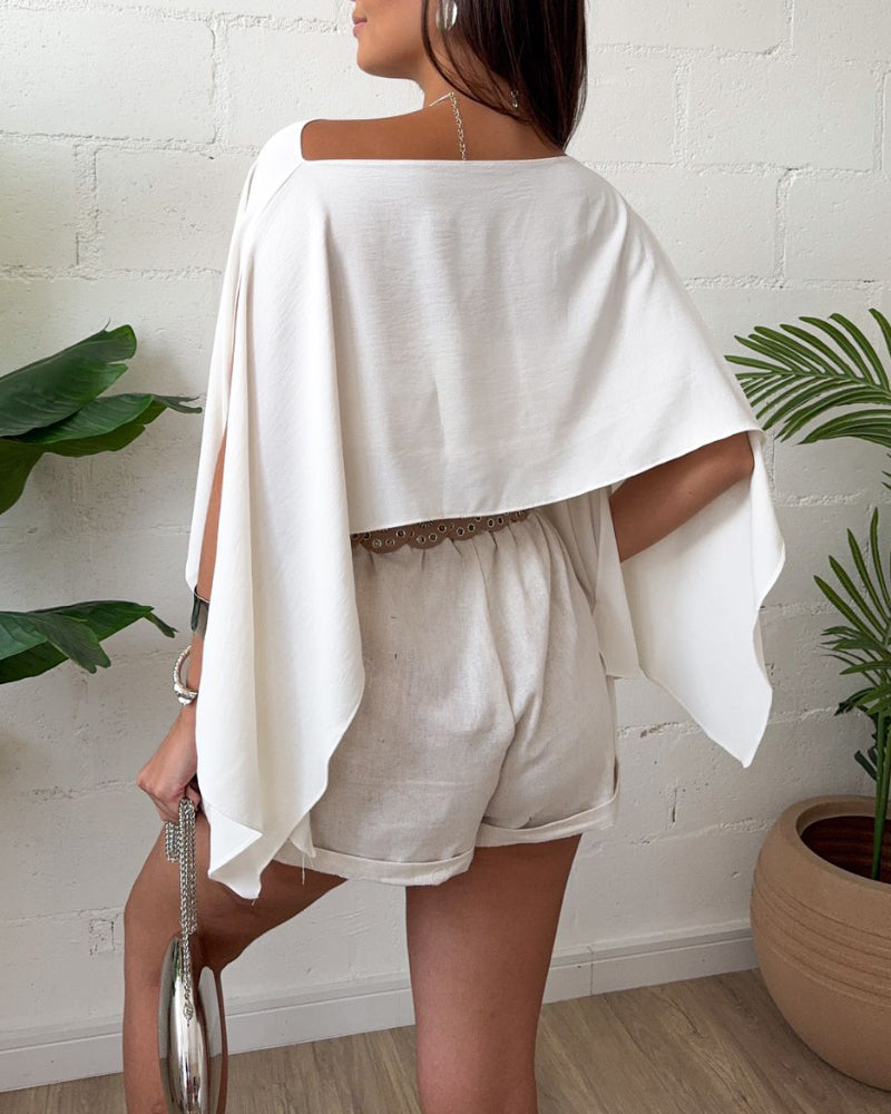 Women's Off Shoulder Convertible Crop Top Casual Multi Wear Slit Blouse with Bandeau