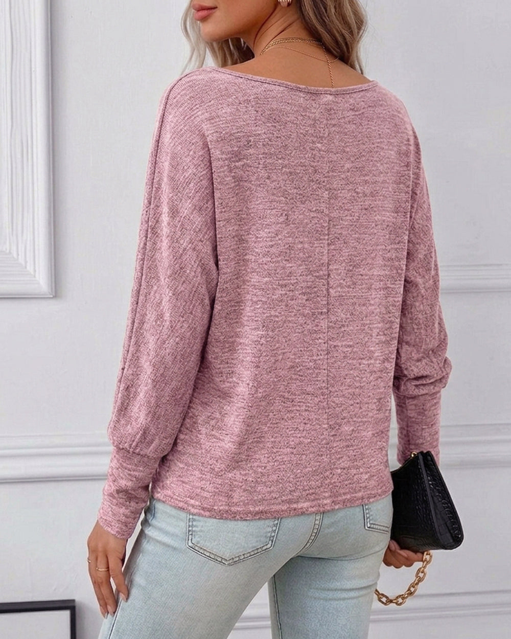 CHICME ESSENCE Couture Women's Casual Batwing Long Sleeve Knit Top