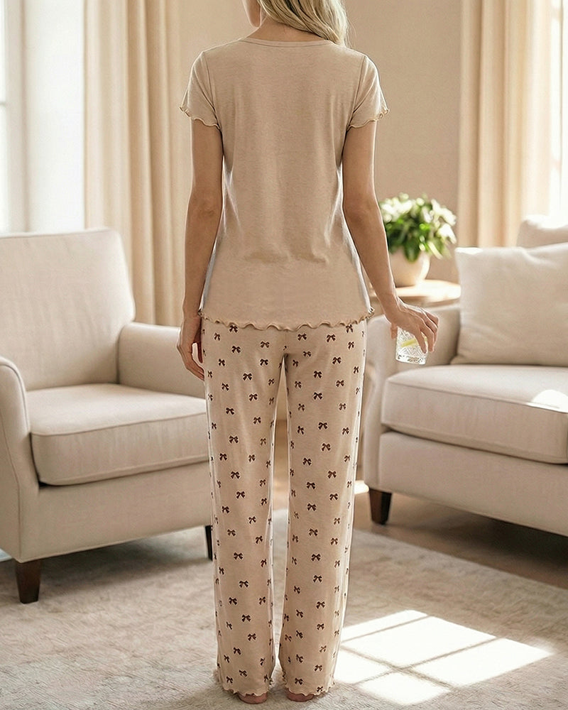 CHICME ESSENCE Womens Pajama Sets 2 Piece Loose Pants Pj Set