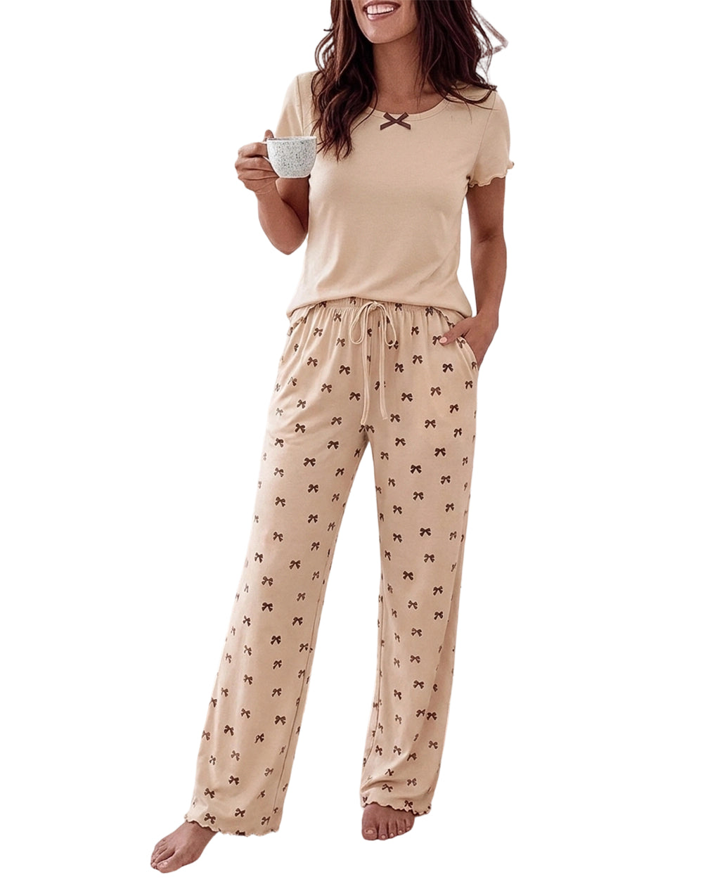 CHICME ESSENCE Womens Pajama Sets 2 Piece Loose Pants Pj Set