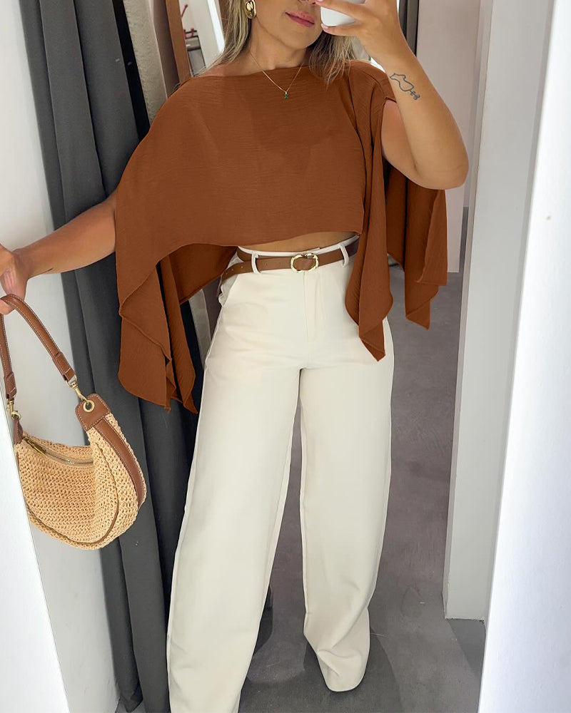 Women's Off Shoulder Convertible Crop Top Casual Multi Wear Slit Blouse with Bandeau