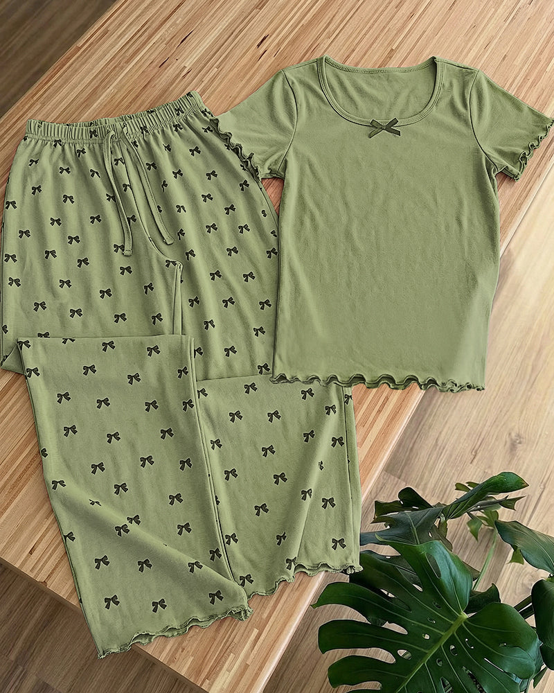 CHICME ESSENCE Womens Pajama Sets 2 Piece Loose Pants Pj Set