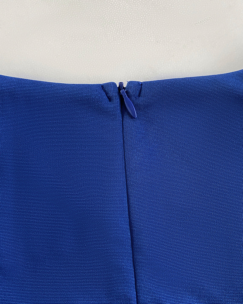Round Neck Sleeveless Waist Ruched Slit Dress