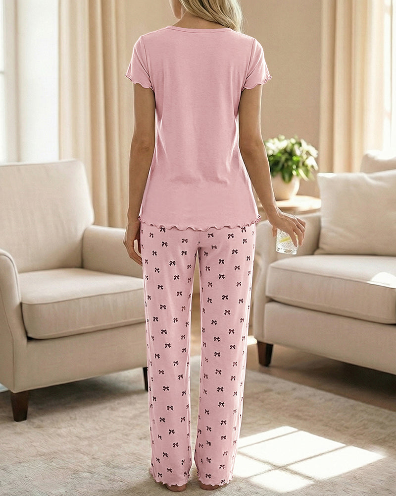 CHICME ESSENCE Womens Pajama Sets 2 Piece Loose Pants Pj Set