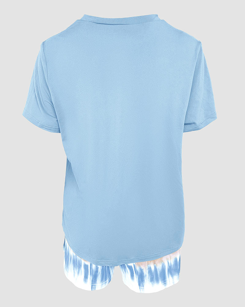 CHICME ESSENCE Pajama Sets for Women 2 Piece Short Sleeve Tops and Soft Shorts Pjs