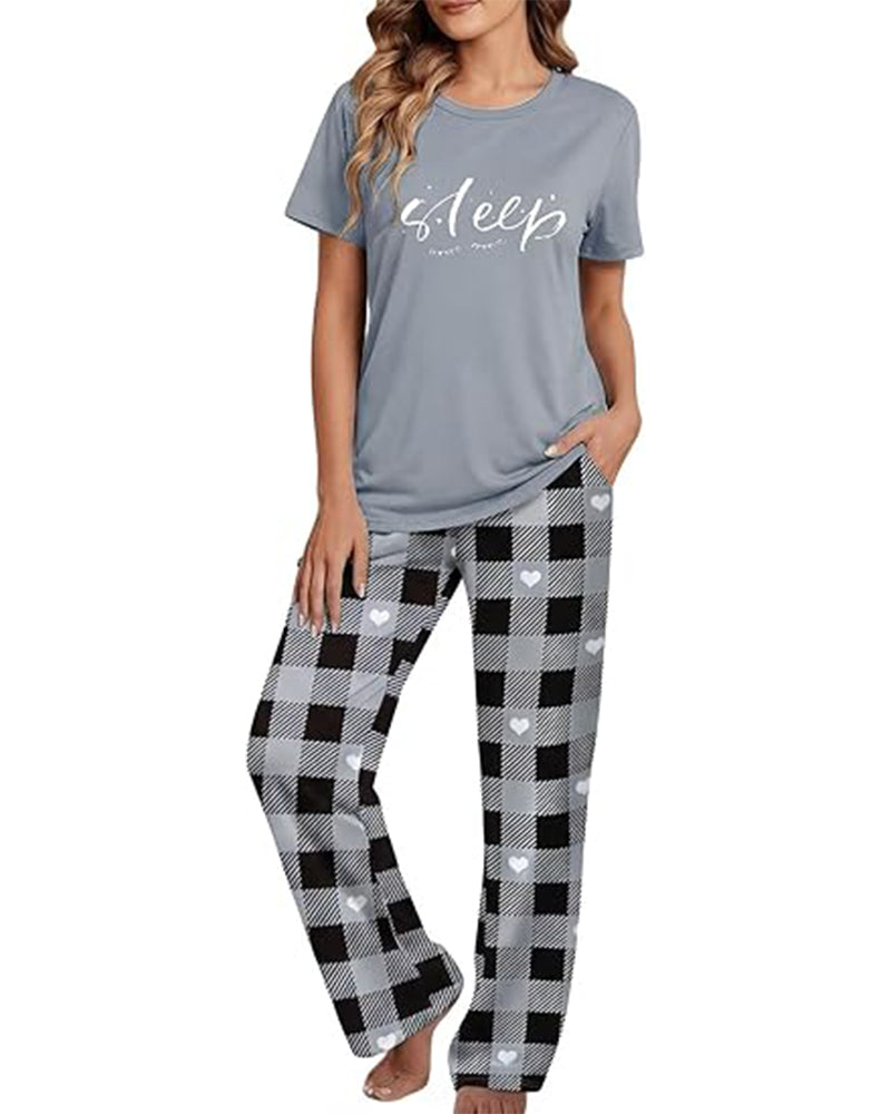 CHICME ESSENCE Womens Print Pajamas Sets with Pockets