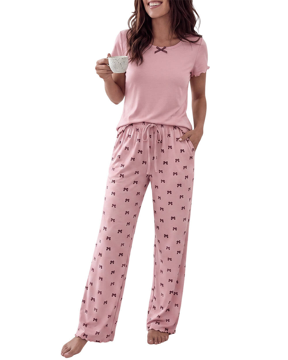 CHICME ESSENCE Womens Pajama Sets 2 Piece Loose Pants Pj Set