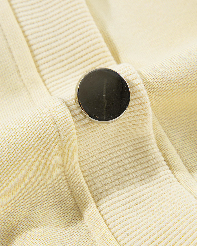 Skew Neck Buttoned Sweatshirt Casual Long Sleeve Pullover Tops Outfits