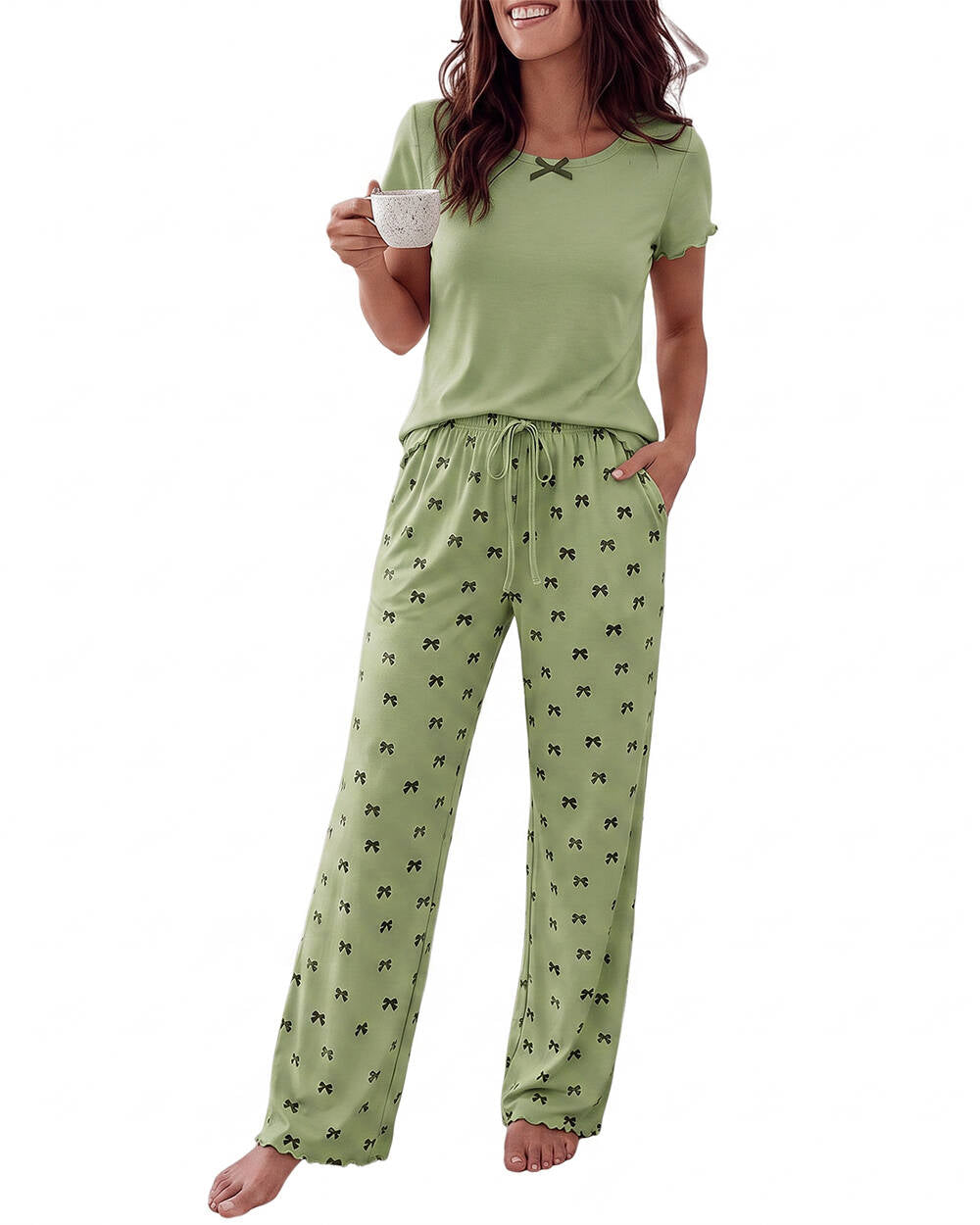 CHICME ESSENCE Womens Pajama Sets 2 Piece Loose Pants Pj Set