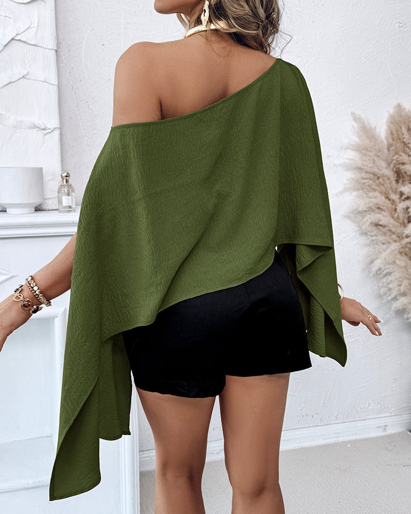 Women's Off Shoulder Convertible Crop Top Casual Multi Wear Slit Blouse with Bandeau