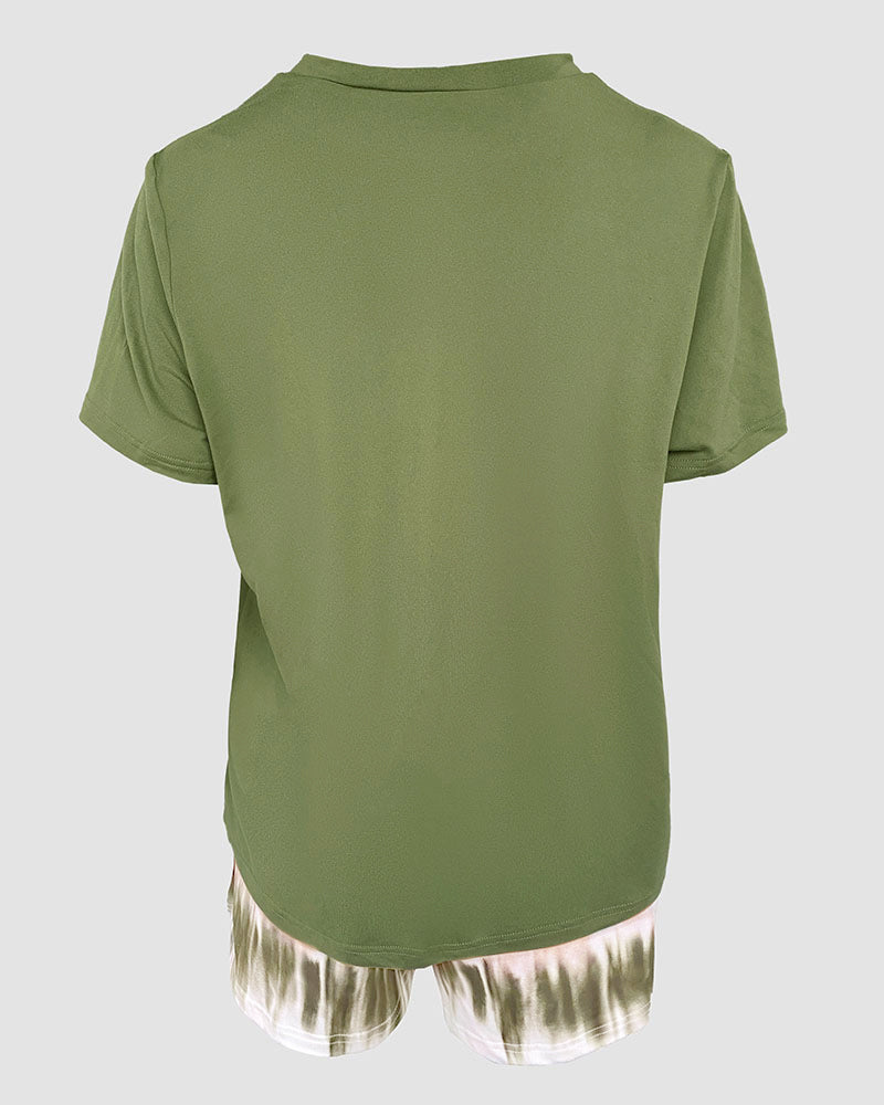 CHICME ESSENCE Pajama Sets for Women 2 Piece Short Sleeve Tops and Soft Shorts Pjs