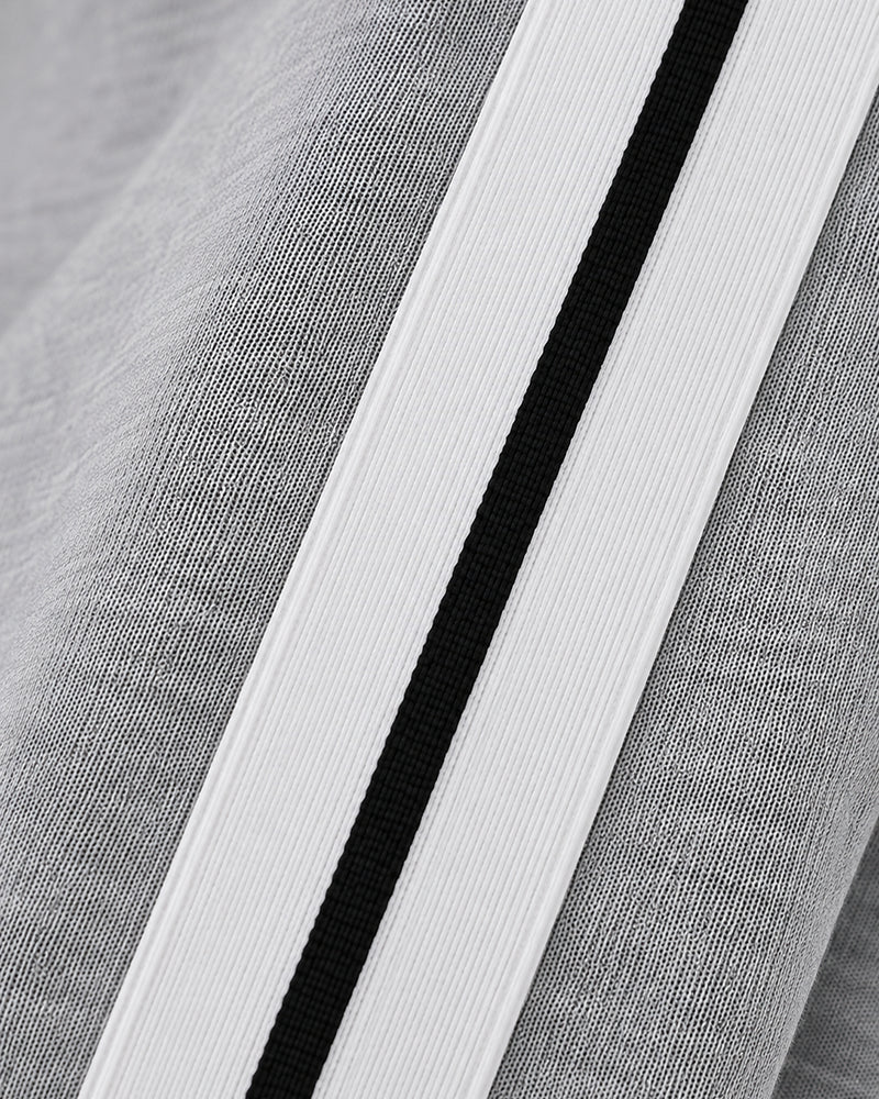 Women's Contrast Striped Baseball 2 Piece Outfits Snap Button Jacket and High Waist Wide Leg Sweatpants Set