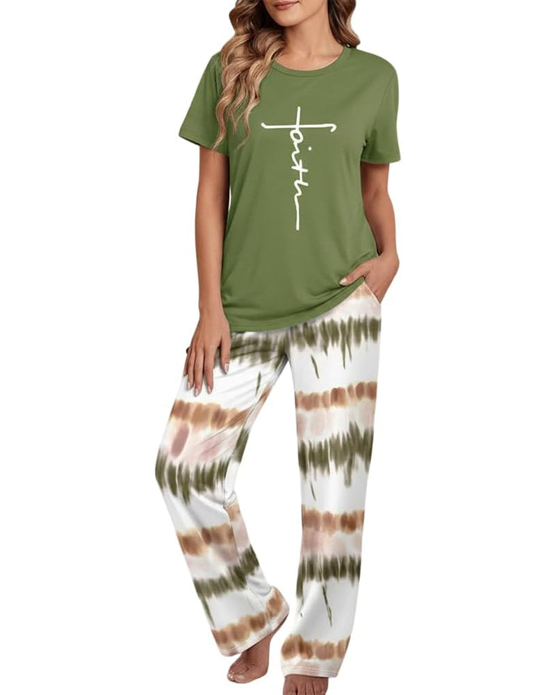CHICME ESSENCE Womens Print Pajamas Sets with Pockets
