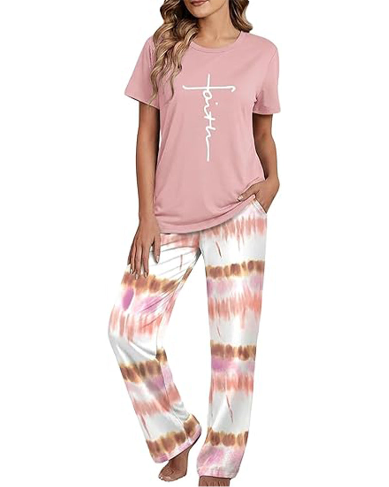 CHICME ESSENCE Womens Print Pajamas Sets with Pockets