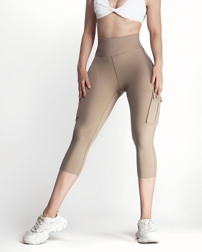 Butt Lifting Biker Capris Leggings High Waist Flap Pocket Workout Capris Gym Pants