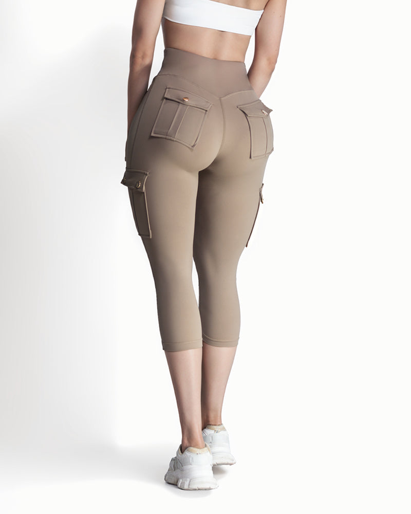 Butt Lifting Biker Capris Leggings High Waist Flap Pocket Workout Capris Gym Pants