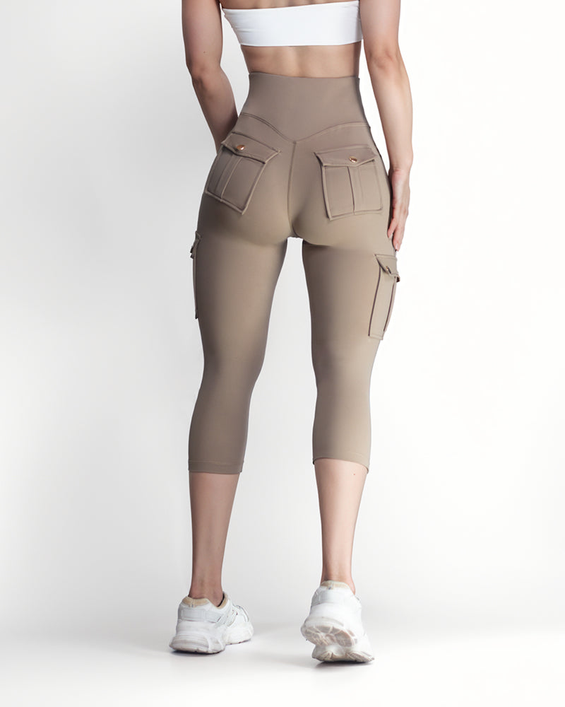 Butt Lifting Biker Capris Leggings High Waist Flap Pocket Workout Capris Gym Pants