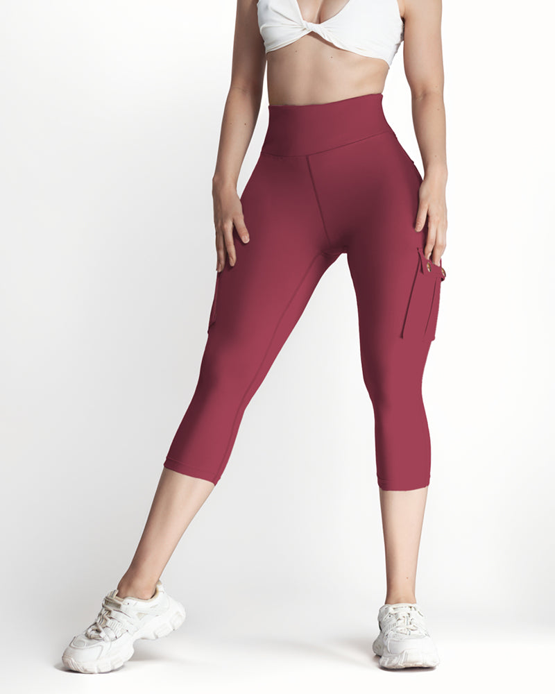Butt Lifting Biker Capris Leggings High Waist Flap Pocket Workout Capris Gym Pants