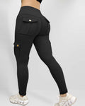 Butt Lifting Leggings with Flap Pockets High Waist Tummy Control Workout Cargo Pants